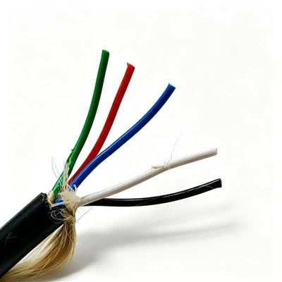 كابل مرن مزدوج الطبقة من مادة TPU 5*1 مم ² موصل نحاسي عاري TPEE معزول LCP مضفر الشد لكابل الطاقة ROV تحت الماء
